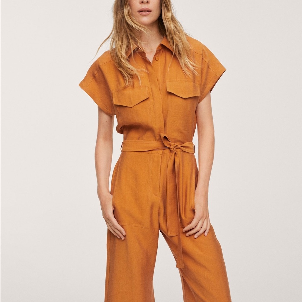 Lyocell jumpsuit with belt